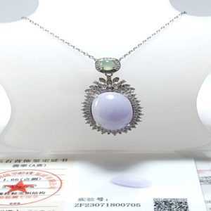 A148- 女性紫色翡翠項鍊 (紫色的魅力 .完美大顆粒油潤飽滿)