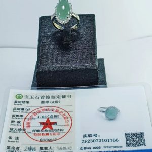 A178-冰透木拿湖水綠女士戒指